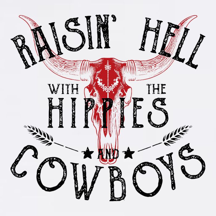 Raisin Hell With The Hippies And The Cowboys Country Cooling Performance Crew T-Shirt