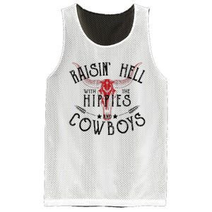 Raisin Hell With The Hippies And The Cowboys Country Mesh Reversible Basketball Jersey Tank