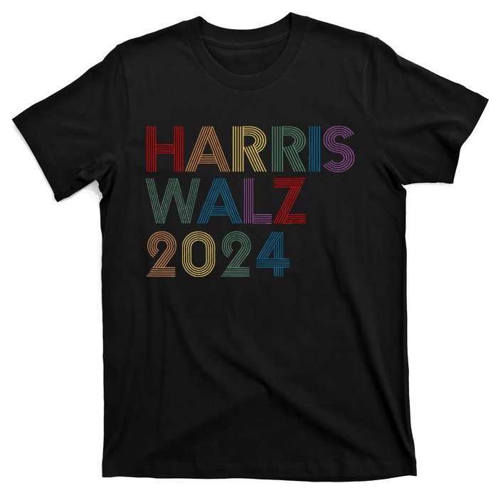 Rainbow Harris Waltz 2024 Election Kamala Harris Tim Walz T-Shirt