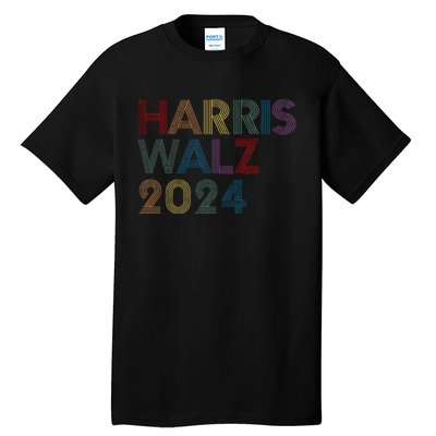 Rainbow Harris Waltz 2024 Election Kamala Harris Tim Walz Tall T-Shirt