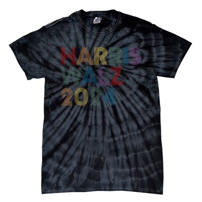 Rainbow Harris Waltz 2024 Election Kamala Harris Tim Walz Tie-Dye T-Shirt