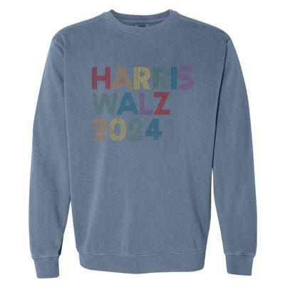 Rainbow Harris Waltz 2024 Election Kamala Harris Tim Walz Garment-Dyed Sweatshirt