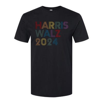 Rainbow Harris Waltz 2024 Election Kamala Harris Tim Walz Softstyle CVC T-Shirt