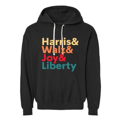 Retro Harris Walz Waltz 2024 Harris Walz Joy Liberty Garment-Dyed Fleece Hoodie