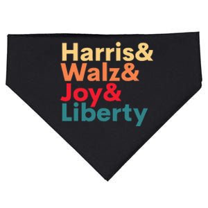 Retro Harris Walz Waltz 2024 Harris Walz Joy Liberty USA-Made Doggie Bandana