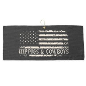 Raisin Hell With The Hippies And Cowboys Country Large Microfiber Waffle Golf Towel