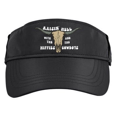 Raisin Hell With The Hippies And The Cowboys Adult Drive Performance Visor