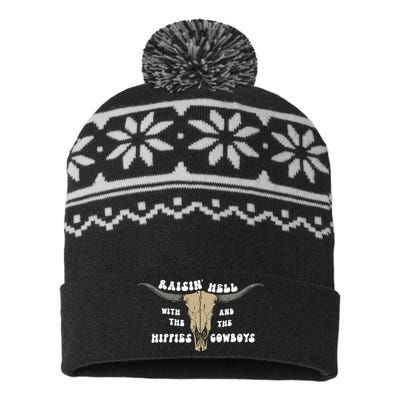 Raisin Hell With The Hippies And The Cowboys USA-Made Snowflake Beanie