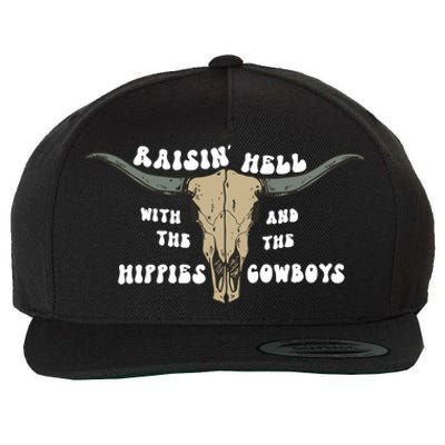 Raisin Hell With The Hippies And The Cowboys Wool Snapback Cap