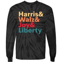 Retro Harris Walz Waltz 2024 Harris Walz Joy Liberty Tie-Dye Long Sleeve Shirt