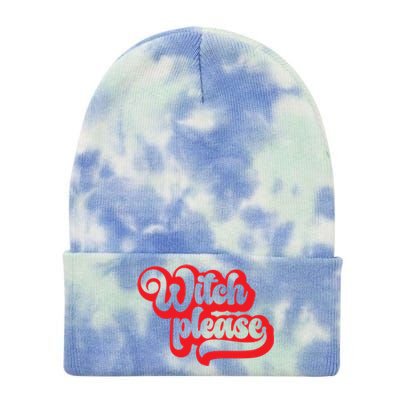 Retro Halloween Witch Please Gift Tie Dye 12in Knit Beanie