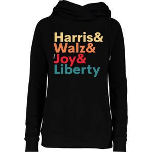 Retro Harris Walz Waltz 2024 Harris Walz Joy Liberty Womens Funnel Neck Pullover Hood