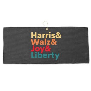 Retro Harris Walz Waltz 2024 Harris Walz Joy Liberty Large Microfiber Waffle Golf Towel