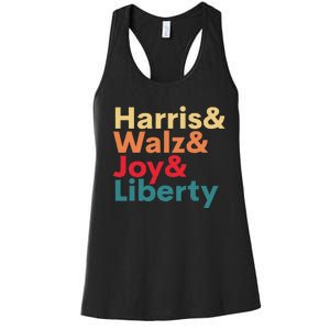 Retro Harris Walz Waltz 2024 Harris Walz Joy Liberty Women's Racerback Tank