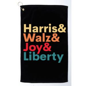 Retro Harris Walz Waltz 2024 Harris Walz Joy Liberty Platinum Collection Golf Towel