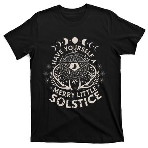 Retro Have Yourself A Merry Little Solstice Yule Holiday Gift T-Shirt