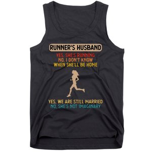 Runners Husband Yes Shes Running No She Not Imaginary Tank Top