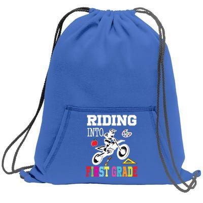 Riding Into 1st Grade Back To School Gift Sweatshirt Cinch Pack Bag