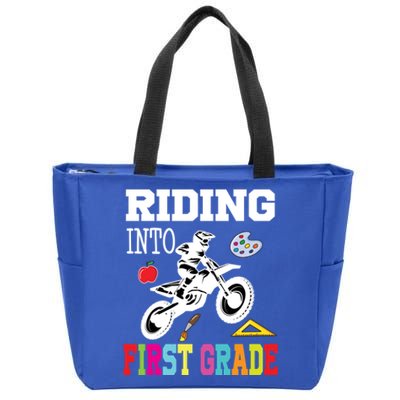 Riding Into 1st Grade Back To School Gift Zip Tote Bag