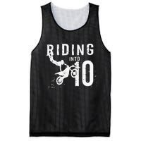 Riding Into 10 Years Old 10th Birthday Boy Dirt Bike Party Mesh Reversible Basketball Jersey Tank