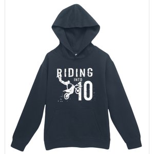 Riding Into 10 Years Old 10th Birthday Boy Dirt Bike Party Urban Pullover Hoodie