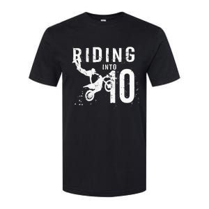 Riding Into 10 Years Old 10th Birthday Boy Dirt Bike Party Softstyle CVC T-Shirt