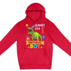 Rawr I'm 1st Birthday Boy Dinosaur Trex 1 Years Old Party Premium Pullover Hoodie