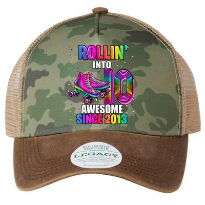 Rollin into 10 Awesome 2013 Roller Skating 10th Birthday Legacy Tie Dye Trucker Hat