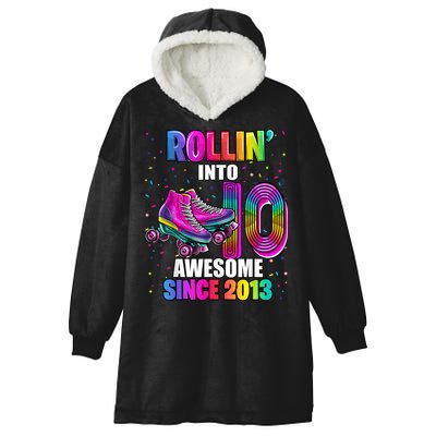Rollin into 10 Awesome 2013 Roller Skating 10th Birthday Hooded Wearable Blanket