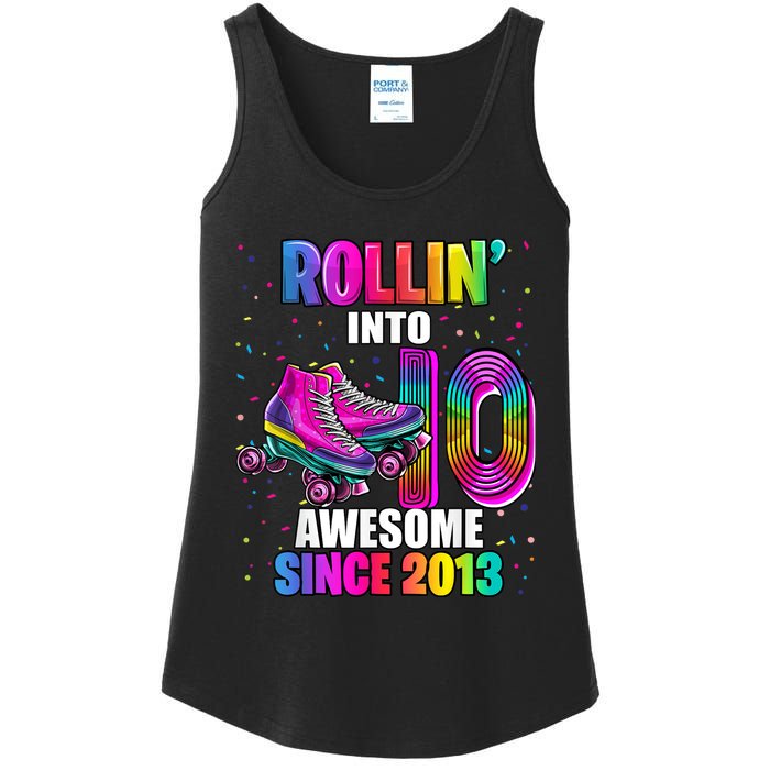 Rollin into 10 Awesome 2013 Roller Skating 10th Birthday Ladies Essential Tank