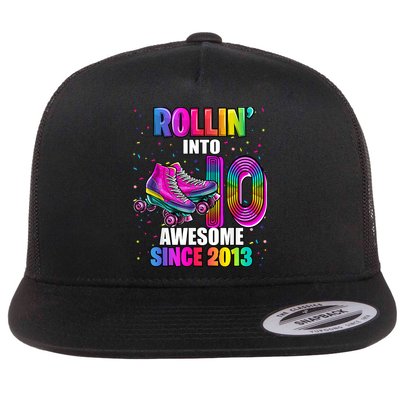 Rollin into 10 Awesome 2013 Roller Skating 10th Birthday Flatbill Hat
