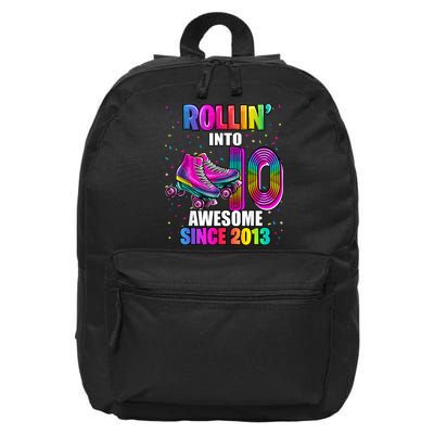 Rollin into 10 Awesome 2013 Roller Skating 10th Birthday 16 in Basic Backpack