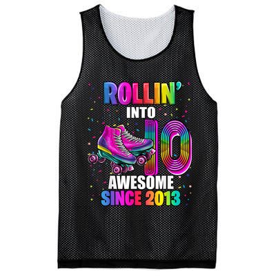 Rollin into 10 Awesome 2013 Roller Skating 10th Birthday Mesh Reversible Basketball Jersey Tank