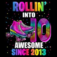 Rollin into 10 Awesome 2013 Roller Skating 10th Birthday Magnet