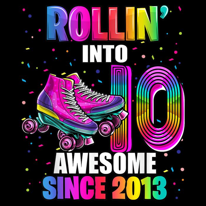 Rollin into 10 Awesome 2013 Roller Skating 10th Birthday Magnet