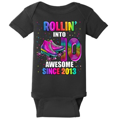 Rollin into 10 Awesome 2013 Roller Skating 10th Birthday Baby Bodysuit