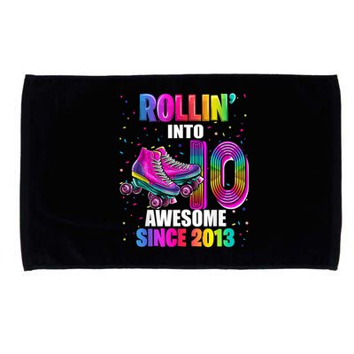 Rollin into 10 Awesome 2013 Roller Skating 10th Birthday Microfiber Hand Towel
