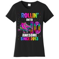 Rollin into 10 Awesome 2013 Roller Skating 10th Birthday Women's T-Shirt