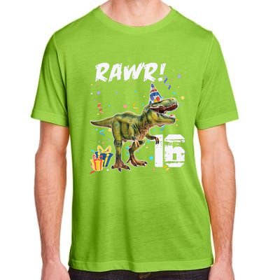 Rawr I'm 16 Birthday T Rex Dinosaur Party Gift For Adult ChromaSoft Performance T-Shirt