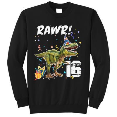 Rawr I'm 16 Birthday T Rex Dinosaur Party Gift For Sweatshirt