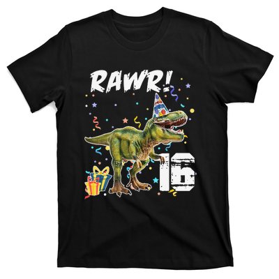 Rawr I'm 16 Birthday T Rex Dinosaur Party Gift For T-Shirt