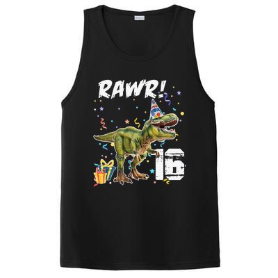 Rawr I'm 16 Birthday T Rex Dinosaur Party Gift For PosiCharge Competitor Tank