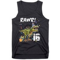 Rawr I'm 16 Birthday T Rex Dinosaur Party Gift For Tank Top