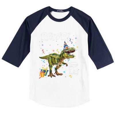 Rawr I'm 16 Birthday T Rex Dinosaur Party Gift For Baseball Sleeve Shirt