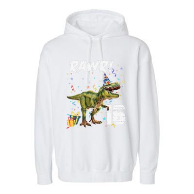 Rawr I'm 16 Birthday T Rex Dinosaur Party Gift For Garment-Dyed Fleece Hoodie