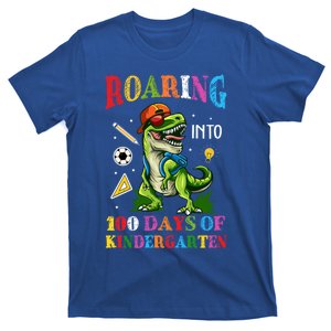 Roaring Into 100 Days Of Kindergarten Back To School Meaningful Gift T-Shirt