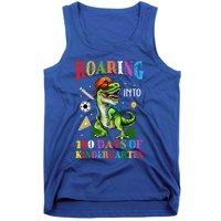 Roaring Into 100 Days Of Kindergarten Back To School Meaningful Gift Tank Top