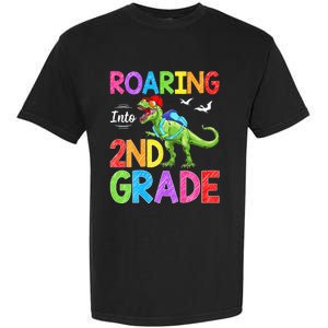 Roaring Into 2nd Grade Dinosaur Students Back To School Garment-Dyed Heavyweight T-Shirt