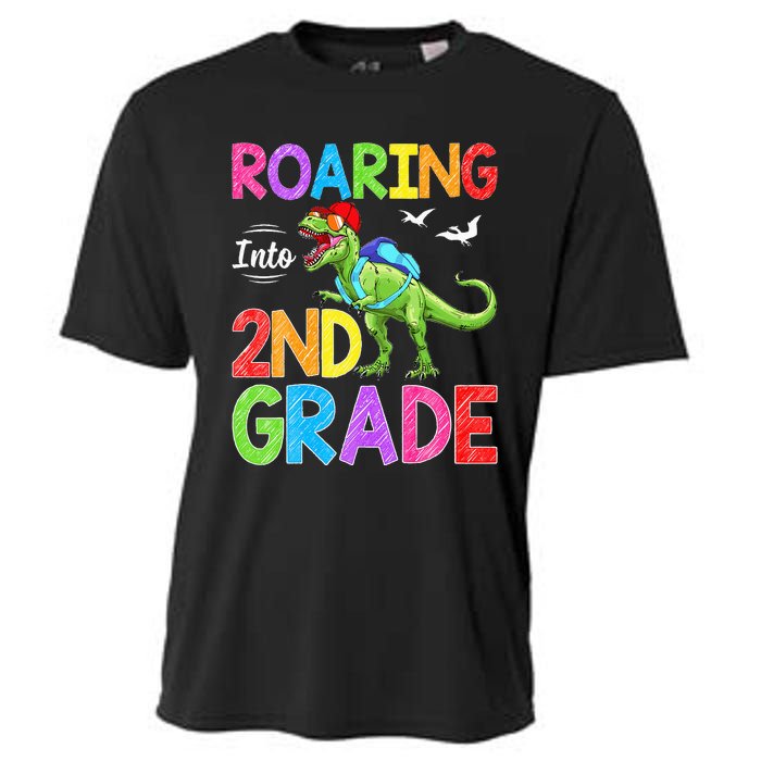 Roaring Into 2nd Grade Dinosaur Students Back To School Cooling Performance Crew T-Shirt