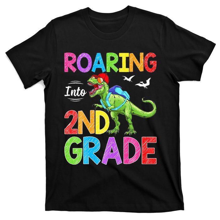 Roaring Into 2nd Grade Dinosaur Students Back To School T-Shirt